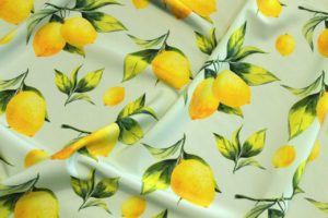 Ткань супер софт лимоны цвет мятный